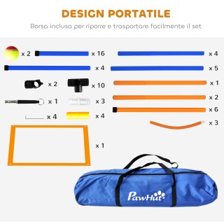 PawHut Σετ Ευκινησίας Σκύλου με Δαχτυλίδι και Μπάρα για Άλμα, Στύλο... PawHut Σετ Ευκινησίας Σκύλου με Δαχτυλίδι και Μπάρα για Άλμα, Στύλο...