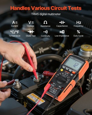 VEVOR Ψηφιακό Πολυμέτρο TRMS (6000 Μετρήσεις) - 190 x 95 x 60 mm WY...