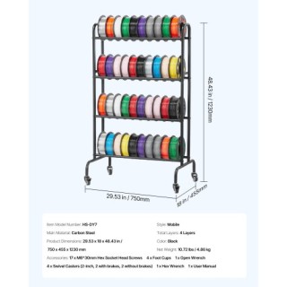 VEVOR Ράφι Αποθήκευσης Νημάτων 3D Εκτυπωτή 4 Επιπέδων 3DDYSNJYDSSCM... VEVOR Ράφι Αποθήκευσης Νημάτων 3D Εκτυπωτή 4 Επιπέδων 3DDYSNJYDSSCM...