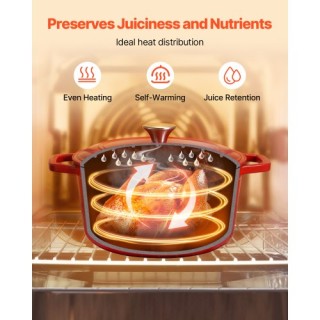 VEVOR Κατσαρόλα από Σμάλτο Χυτοσίδηρου 5.7L με Καπάκι και Διπλές Λα... VEVOR Κατσαρόλα από Σμάλτο Χυτοσίδηρου 5.7L με Καπάκι και Διπλές Λα...