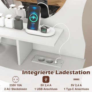 Costway Λευκή Τουαλέτα Μακιγιάζ Σε Σχήμα Γάτας με Καθρέφτη, Φωτισμό... Costway Λευκή Τουαλέτα Μακιγιάζ Σε Σχήμα Γάτας με Καθρέφτη, Φωτισμό...