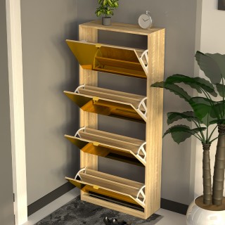 BAKAJI Καφέ Στενή Παπουτσοθήκη με 4 Πόρτες Καθρέφτη και Εξοικονόμησ... BAKAJI Καφέ Στενή Παπουτσοθήκη με 4 Πόρτες Καθρέφτη και Εξοικονόμησ...