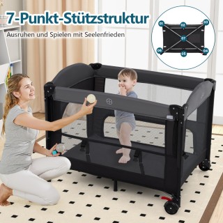 Costway Πολυλειτουργικό Βρεφικό Κρεβατάκι με Στρώμα, Αλλαξιέρα, Κου... Costway Πολυλειτουργικό Βρεφικό Κρεβατάκι με Στρώμα, Αλλαξιέρα, Κου...