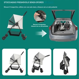 BAKAJI Καρότσι για Σκύλους και Γάτες Πτυσσόμενο Γκρι 15kg 02842631 BAKAJI Καρότσι για Σκύλους και Γάτες Πτυσσόμενο Γκρι 15kg 02842631