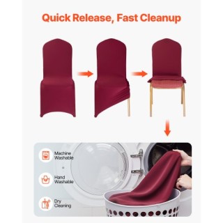 VEVOR Καφέ Καλύμματα Καρέκλας 50τμχ, Πολυεστέρας και Spandex, 51 x ...