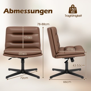 Costway Καρέκλα Γραφείου Με Παχιά Επένδυση και Ρυθμιζόμενο Ύψος σε ...