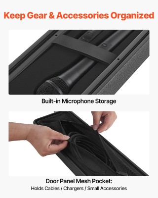 VEVOR Rack Case 2U, βάθος 260 mm, με θήκες μικροφώνου, για ενισχυτή...
