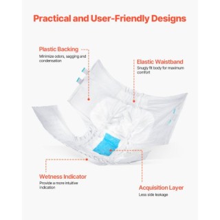 VEVOR Ενηλίκων Πάνες με Αυτοκόλλητες Ταινίες Ακράτειας για Άνδρες κ...