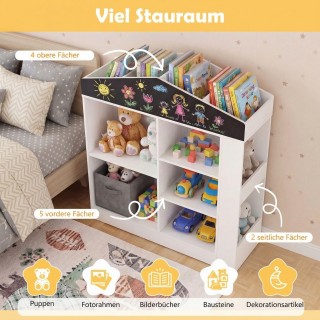 Costway Παιδική βιβλιοθήκη Montessori σε σχήμα σπιτιού με μαυροπίνα...