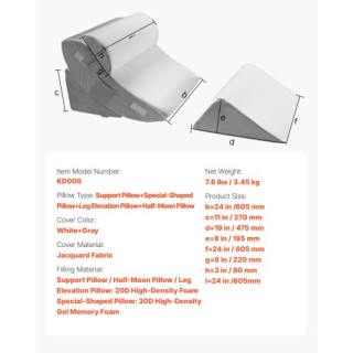 VEVOR Ορθοπεδικό Μαξιλάρι Σφήνα 4 Τμχ Ρυθμιζόμενο για Ύπνο XXZKDJXX... VEVOR Ορθοπεδικό Μαξιλάρι Σφήνα 4 Τμχ Ρυθμιζόμενο για Ύπνο XXZKDJXX...
