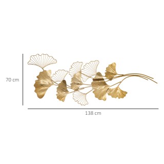 HOMCOM 3D Μεταλλική Διακόσμηση Τοίχου, Golden Ginkgo Leaves Wall Ar... HOMCOM 3D Μεταλλική Διακόσμηση Τοίχου, Golden Ginkgo Leaves Wall Ar...