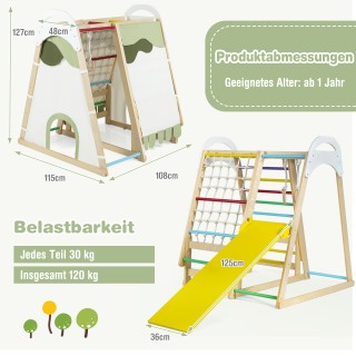 Costway Ξύλινο Παιδικό Αναρριχητικό 6 σε 1 για Εσωτερικό Χώρο με Τσ...