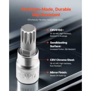 VEVOR Σετ Καρυδάκια XZN Triple Square Spline 10 Τεμαχίων M4-M18 Cr-... VEVOR Σετ Καρυδάκια XZN Triple Square Spline 10 Τεμαχίων M4-M18 Cr-...