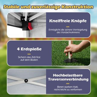 Costway Αναδιπλούμενο Αδιάβροχο Πτυσσόμενο Κιόσκι Κήπου 3x3m Μαύρο ... Costway Αναδιπλούμενο Αδιάβροχο Πτυσσόμενο Κιόσκι Κήπου 3x3m Μαύρο ...