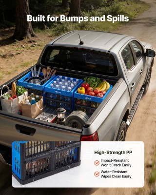 VEVOR Πτυσσόμενα πλαστικά κουτιά αποθήκευσης 25 L, σετ 3 τεμαχίων, ...