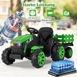 Costway Ηλεκτρικό Παιδικό Τρακτέρ 24V με Τρέιλερ, LED Φώτα και Μουσ... Costway Ηλεκτρικό Παιδικό Τρακτέρ 24V με Τρέιλερ, LED Φώτα και Μουσ...