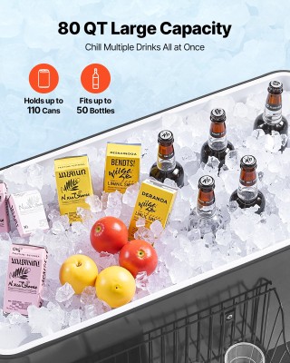 VEVOR Πτυσσόμενη Ψυγιστική Καρότσα 75.71Λ με Διαστάσεις 915x465x880...