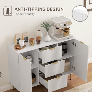 HOMCOM Μοντέρνα Κρεντέντζα με 3 Συρτάρια, 2 Ντουλάπια και Ρυθμιζόμε... HOMCOM Μοντέρνα Κρεντέντζα με 3 Συρτάρια, 2 Ντουλάπια και Ρυθμιζόμε...