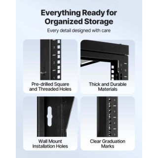 VEVOR 12U Επιτοίχιος Σερβερ Ρακ VEVOR, Μέγιστο Φορτίο 68.04 kg, Βάθ...