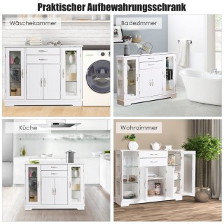 Costway Γκρι ντουλάπι αποθήκευσης από MDF με NC βαφή και γυάλινες π... Costway Γκρι ντουλάπι αποθήκευσης από MDF με NC βαφή και γυάλινες π...