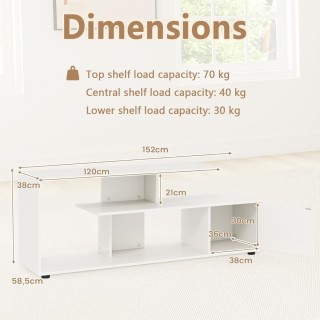 Costway Πολυλειτουργική Βάση Τηλεόρασης με Ασύμμετρο Σχεδιασμό για ... Costway Πολυλειτουργική Βάση Τηλεόρασης με Ασύμμετρο Σχεδιασμό για ...