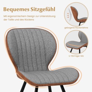 Costway  Εργονομική Καρέκλα Τραπεζαρίας με Καμπυλωτή Πλάτη και U-Σχ...