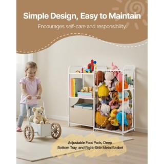 VEVOR Λευκός Οργανωτής Παιχνιδιών με Ράφια και Κουτί Αποθήκευσης ET...