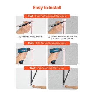 VEVOR Ρυθμιζόμενη Μπάρα Έλξεων Τοίχου Βαρέως Τύπου για Γυμναστήριο ...