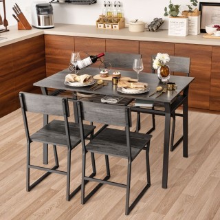 Σετ Τραπεζαρίας 5 Τεμαχίων - Τραπέζι Κουζίνας με 4 Καρέκλες Γκρι Co... Σετ Τραπεζαρίας 5 Τεμαχίων - Τραπέζι Κουζίνας με 4 Καρέκλες Γκρι Co...