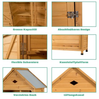 Costway Ξύλινος Εξωτερικός Ντουλάπας Κήπου με 5 Ράφια και Στρογγυλ... Costway Ξύλινος Εξωτερικός Ντουλάπας Κήπου με 5 Ράφια και Στρογγυλ...