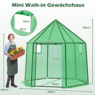 Costway  Πολύπτυχο Θερμοκήπιο με Αδιάβροχη PE Κάλυψη & Ρολό Πόρτας ...