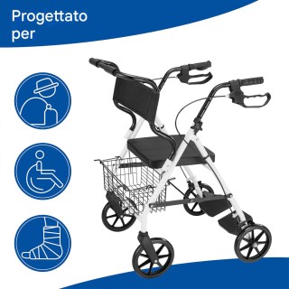 BAKAJI Βοήθημα Περπατήματος Rollator με Επενδεδυμένο Κάθισμα 0200... BAKAJI Βοήθημα Περπατήματος Rollator με Επενδεδυμένο Κάθισμα 0200...