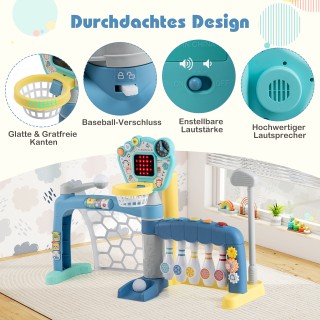 Costway Σετ 5-σε-1 Καλάθι Μπάσκετ: Ρυθμιζόμενο Καλάθι, Ποδόσφαιρο, ...