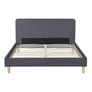 Διπλό Κρεβάτι Evy με Ξύλινα Πόδια - 160x200 cm Γκρι 30130589 Idomya