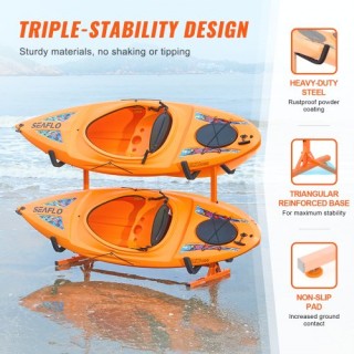 Ράφι Αποθήκευσης Καγιάκ VEVOR για 4 Καγιάκ, Βάση από Ατσάλι με Ρυθμ...