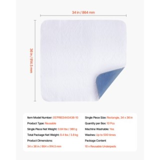 VEVOR Πλενόμενα Υποστρώματα Ακράτειας 10-Τεμάχια 34 x 36 ZFXDZ10PCS... VEVOR Πλενόμενα Υποστρώματα Ακράτειας 10-Τεμάχια 34 x 36 ZFXDZ10PCS...