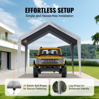 Αντικατάσταση Καλύμματος Carport VEVOR 10x20 ft, Αδιάβροχο & UV Προ...