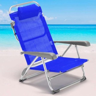 BAKAJI  Πτυσσόμενη Καρέκλα Παραλίας Ξαπλώστρα Θάλασσας Ρυθμιζόμενη ...