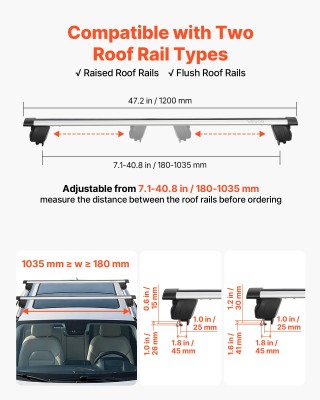 VEVOR Μπάρες Οροφής Αλουμινίου με Κλείδωμα, 165 lbs, Universal για ... VEVOR Μπάρες Οροφής Αλουμινίου με Κλείδωμα, 165 lbs, Universal για ...