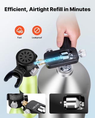 VEVOR Αντάπτορας Γεμίσματος Φορητής Φιάλης Κατάδυσης, Αρσενικός Σύν...