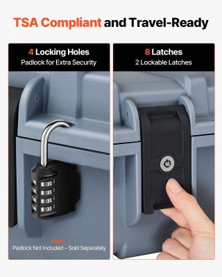 VEVOR Αδιάβροχη & Στεγανή Θήκη Όπλου, 1320mm Με Προκομμένους Αφρούς...