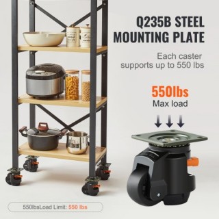 Ρυθμιζόμενοι Τροχοί VEVOR, Σετ 4, 1000 kg, 2.5, Βαρέως Τύπου, 360° ... Ρυθμιζόμενοι Τροχοί VEVOR, Σετ 4, 1000 kg, 2.5, Βαρέως Τύπου, 360° ...