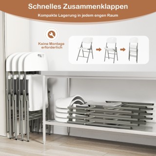 Costway Σετ Αναδιπλούμενων Καρεκλών με Εργονομική Πλάτη και Ανθεκτι...