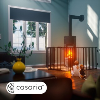 Μεταλλικό Προστατευτικό Τζακιού 306x76.5cm Μαύρο 109714 Casaria