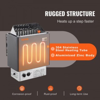 VEVOR  Ηλεκτρική Σόμπα Σάουνας 8KW με Ενσωματωμένο Έλεγχο για 8-12 ...