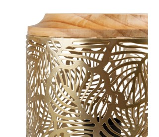 Ostaria Λάμπα μεταλλική ξύλινη Minhy χρυσή E27 max.40w -34110