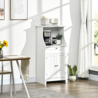 HOMCOM Λευκή Κινητή Κουζίνα για Φούρνο Μικροκυμάτων με Συρτάρι και ... HOMCOM Λευκή Κινητή Κουζίνα για Φούρνο Μικροκυμάτων με Συρτάρι και ...