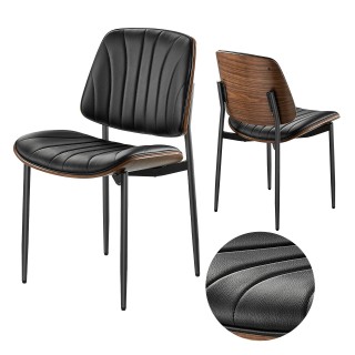 VEVOR Σετ 2 Μοντέρνες Δερμάτινες Καρέκλες Τραπεζαρίας με Μεταλλικά ...