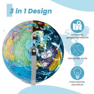 Φωτιζόμενη Υδρόγειος Σφαίρα με Μεταλλική Βάση 23 cm COSTWAY HZ10154 Φωτιζόμενη Υδρόγειος Σφαίρα με Μεταλλική Βάση 23 cm COSTWAY HZ10154