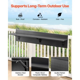 VEVOR Πτυσσόμενο Τραπέζι Μπαλκονιού 12 x 48 ιν. FXGZMZ12INCH0ANITV0